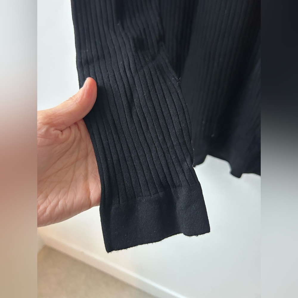 Zara Ribbed Mock Neck Sweater Black | Minimalist Slim Fit Long Sleeve Men M - Picture 6 of 8